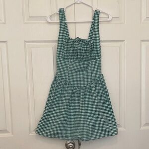 Green Gingham Sleeveless Dress